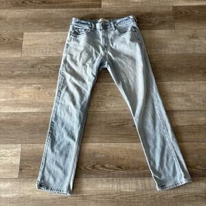 Hollister Jeans Mens 32x32 Slim Straight Light Wash Blue Preppy Stretch Denim